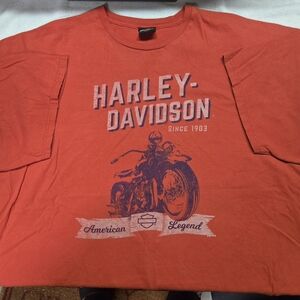 Harley-Davidson Red Graphic Tee for Men 2XL Used No Holes, Rips Nor Stainds.